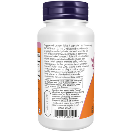 Now Foods Beta 1,3/1,6- D -Glucan 100 mg 90 veg kapslí