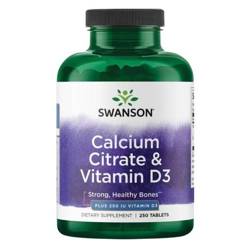 Swanson Citrát Vápníku + Vitamín D3 250 tablet