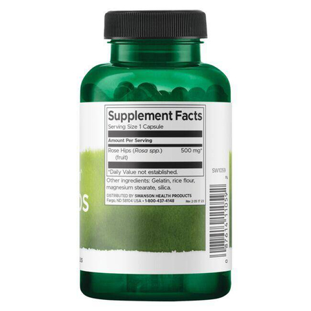 Swanson Růže Šípková (Rose Hips) 500 mg 120 kapslí