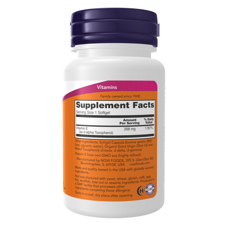 Now Foods Vitamin E-400 (D-alfa-tokoferol) 100 kapslí