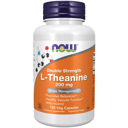 Now Foods L-Theanin Double Strength 200 mg 120 kapslí