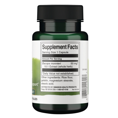 Swanson Bacopa Monnieri - 10:1 Extract 50 mg 90 kapslí