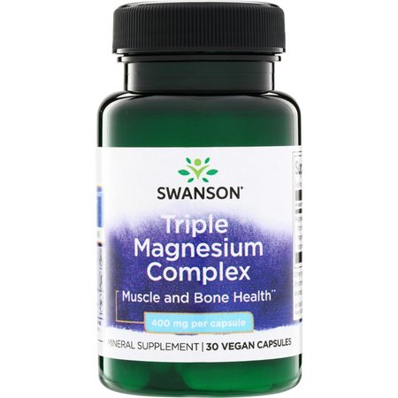 Swanson Triple Magnesium Complex 400 mg 30 kapslí