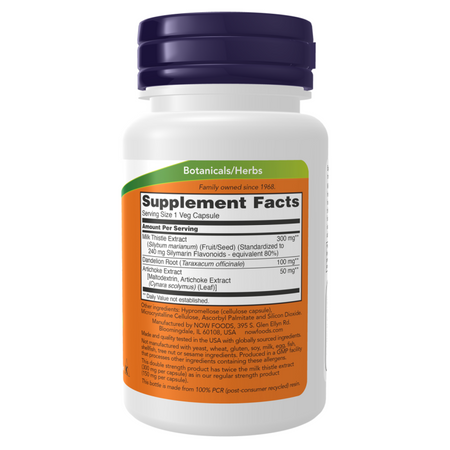 Now Foods Milk Thistle Extract, Double Strength 300 mg 100 kapslí