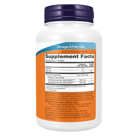 Now Foods DHA-500 Fish Oil Double Strength 90 kapslí