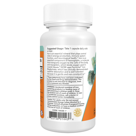 Now Foods Iron 18 mg 120 kapslí