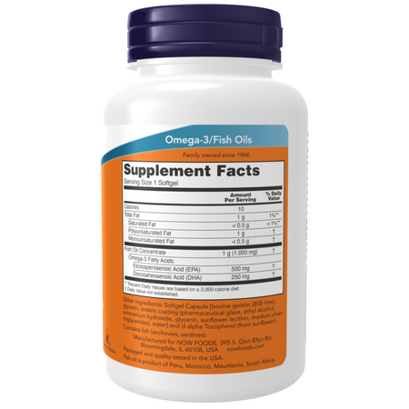 Now Foods Ultra Omega-3 Fish Oil (Bovine Gelatin) 180 kapslí
