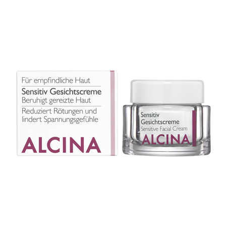 ALCINA For sensitive skin Sensitive Facial Cream – zklidňující pleťový krém pro citlivou a podrážděnou pleť, 50 ml