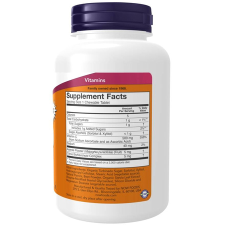 Now Foods Vitamín C 500 mg 100 cucací tablety