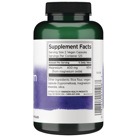 Swanson Magnézium 200 mg 250 kapslí