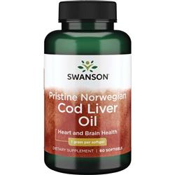 Swanson Olej z Tresčích jater (Norwegian Cod Liver Oil) 1000 mg 60 kapslí