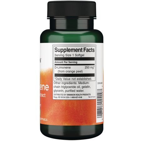 Swanson D-Limonene Orange Peel Extract 250 mg 60 softgels