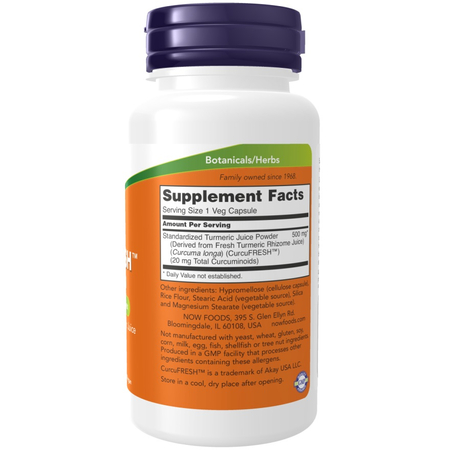 Now Foods CurcuFRESH Curcumin 60 veg kapslí