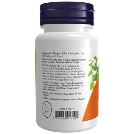 Now Foods Olej z Česnaku (Garlic Oil) 1500 mg 250 kapslí