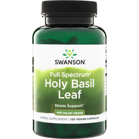 Swanson Holy Basil Leaf (Bazalka) 400 mg 120 kapslí