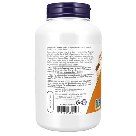 Now Foods Psyllium Husk Caps 500 mg 200 veg kapslí