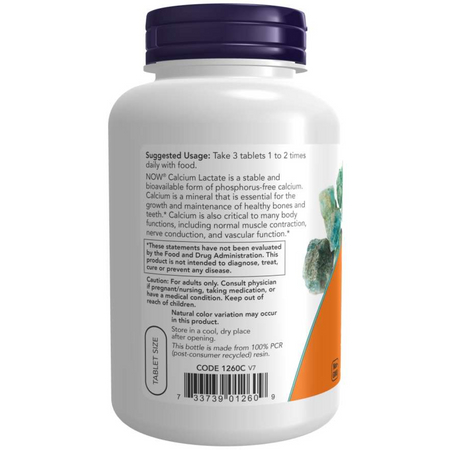 Now Foods Calcium Lactate 250 tablet