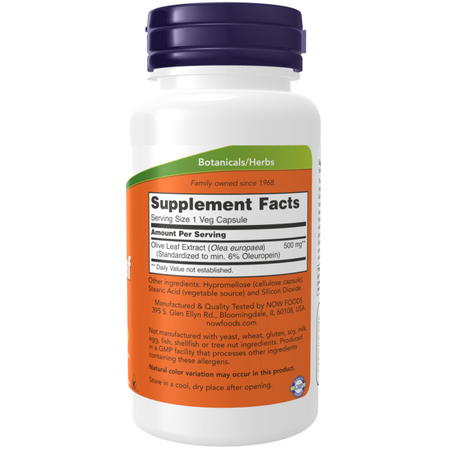 Now Foods Olive Leaf 500 mg Extract 60 kapslí