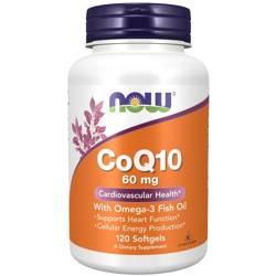 Now Foods Koenzym Q10 60 mg + Omega-3 120 kapsle