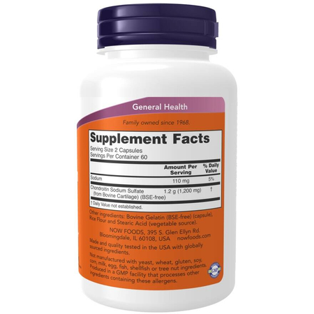Now Foods Chondroitin 600 mg 120 kapslí