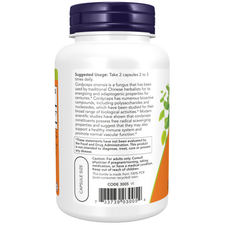 Now Foods Cordyceps 750 mg 90 kapslí