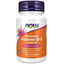 Now Foods Vitamín D3 1000 iu Chewable 180 cucací tablety