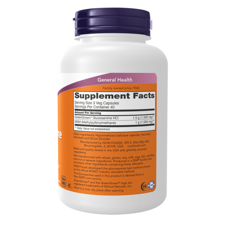Now Foods Glucosamine a MSM (Vegetarian) 120 kapslí