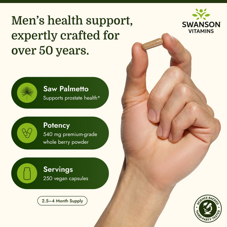 Swanson Full Spectrum Saw Palmetto 540 mg 250 kapslí