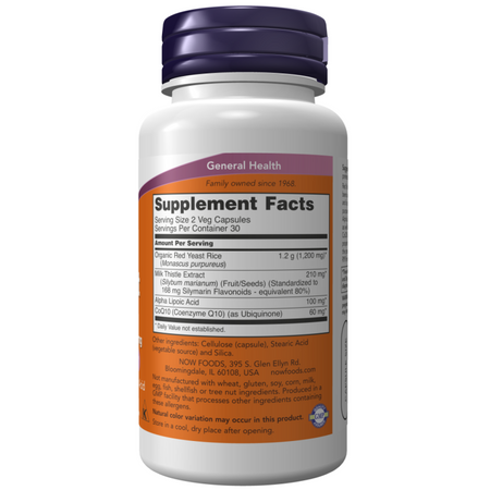 Now Foods Červená Rýže (Red Yeast Rice) 600 mg a Koenzym Q10 60 kapslí