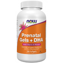 Now Foods Prenatal Gels + DHA 180 kapslí