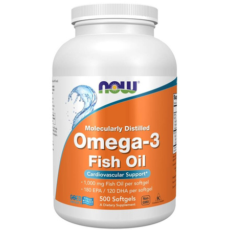 Now Foods Omega-3 Fish Oil Molecularly Distilled 500 kapslí