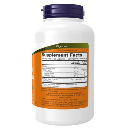 Now Foods Psyllium Husk Caps 500 mg 200 veg kapslí