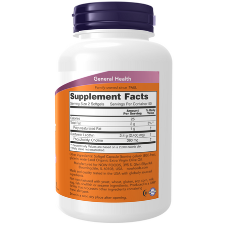 Now Foods Slunečnicový Lecitin 1200 mg 200 kapslí